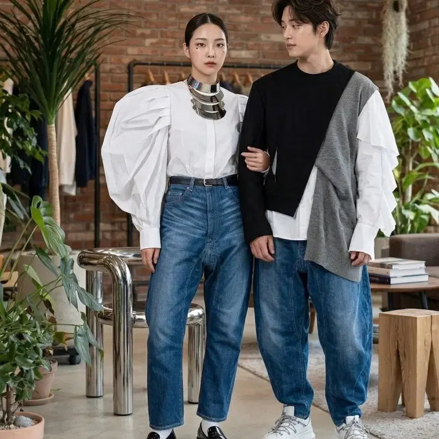 [BUNJANG] Comme des Garcons Unisex Baggy Denim Pants / [꼼데가르송] 유니섹스 배기 데님 팬츠 (L / 31-32인치) - 정품