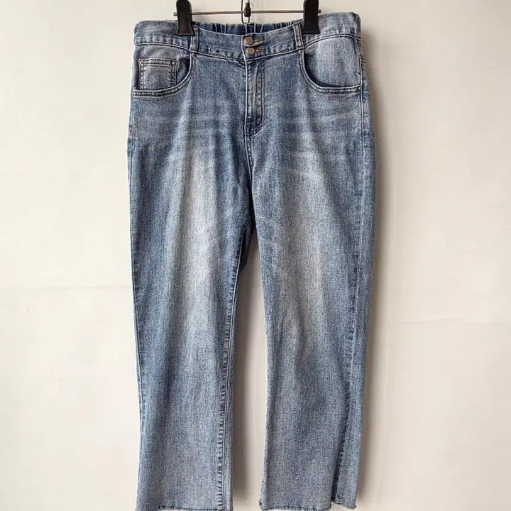 [SOLD OUT] L)뒷밴딩 연청 와이드 데님팬츠