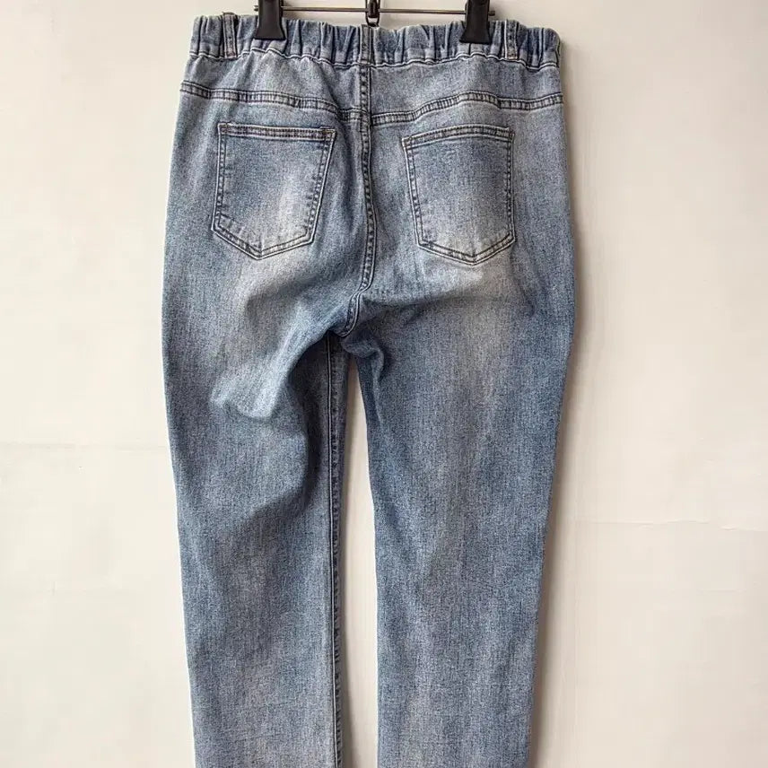 [SOLD OUT] L)뒷밴딩 연청 와이드 데님팬츠