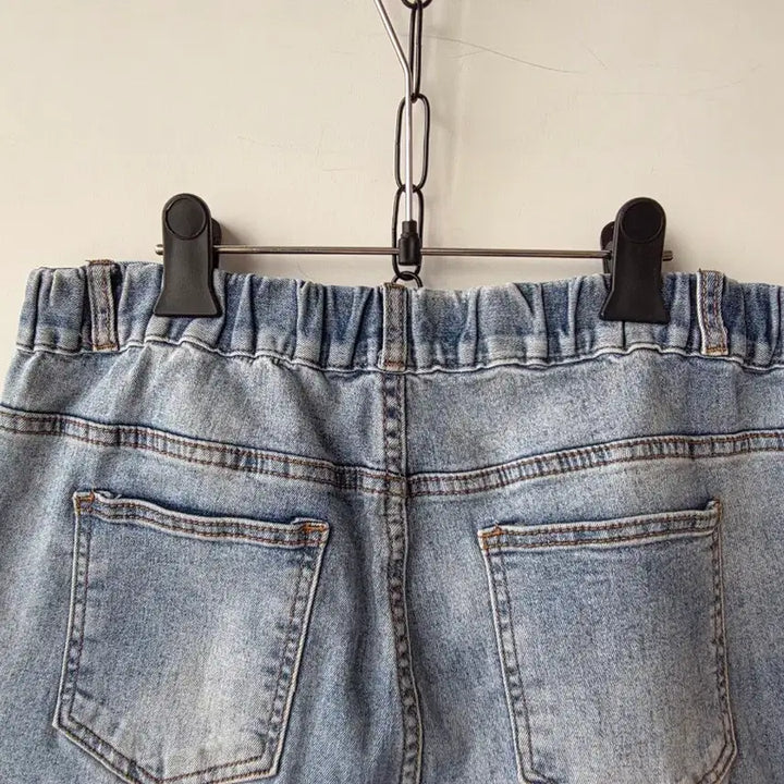 [SOLD OUT] L)뒷밴딩 연청 와이드 데님팬츠
