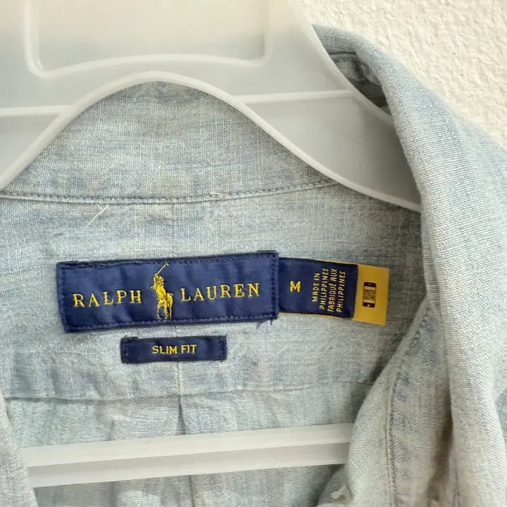 [BUNJANG] Polo Ralph Lauren Slim Fit Chambray Denim Shirt (M) / 폴로 신형 QR 랄프로렌 슬림핏 샴브레이 데님 셔츠 (M)