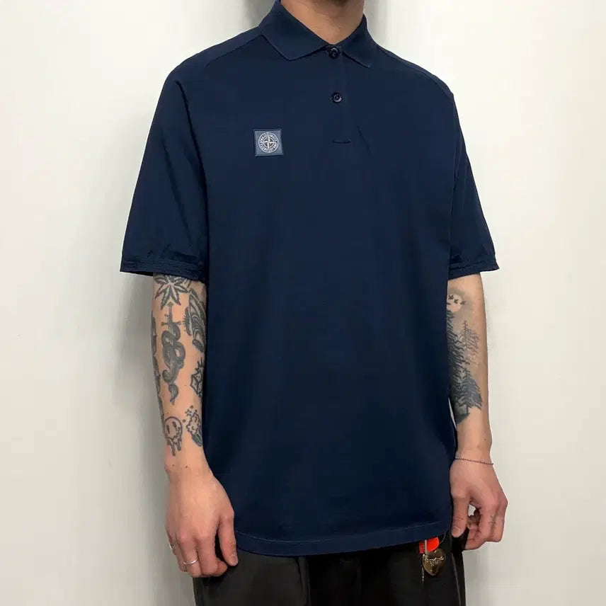[BUNJANG] Stone Island Regular Fit PK Polo Shirt / 19ss 스톤아일랜드 레귤러핏 와펜패치 pk 카라티
