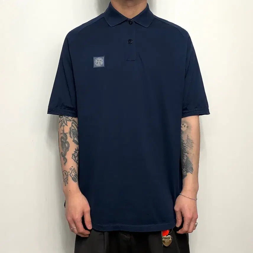 [BUNJANG] Stone Island Regular Fit PK Polo Shirt / 19ss 스톤아일랜드 레귤러핏 와펜패치 pk 카라티