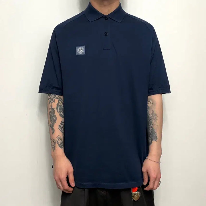 [BUNJANG] Stone Island Regular Fit PK Polo Shirt / 19ss 스톤아일랜드 레귤러핏 와펜패치 pk 카라티