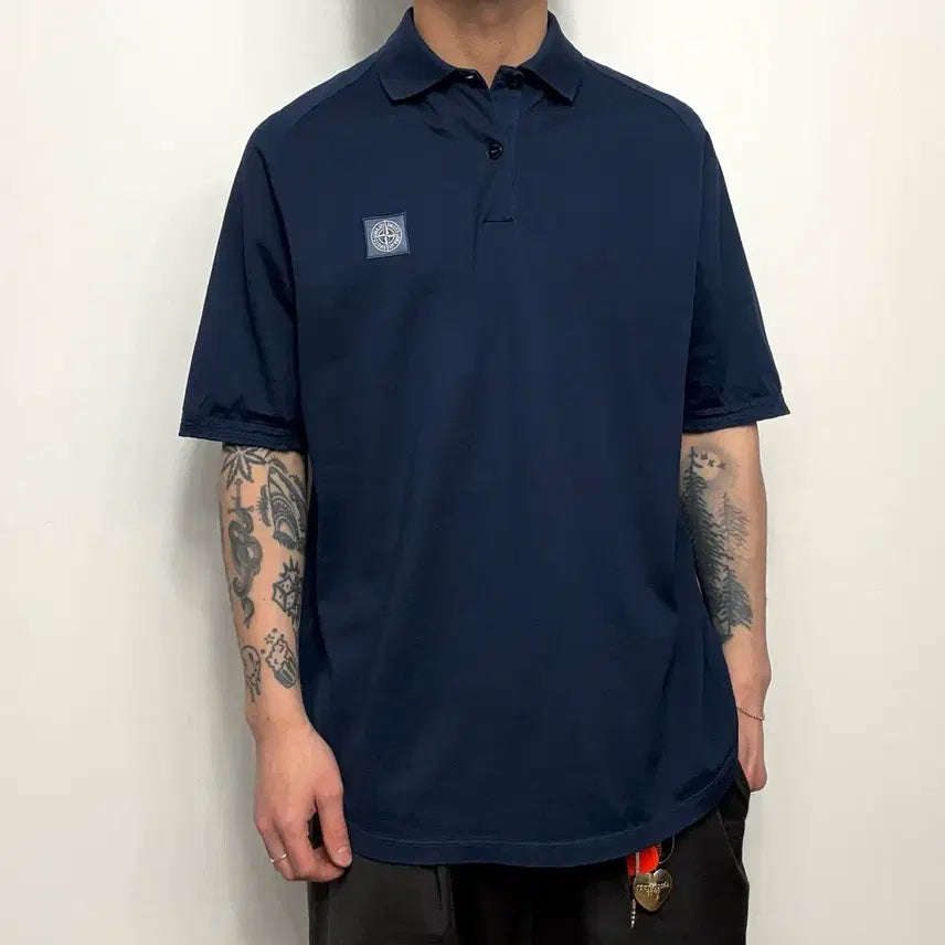 [BUNJANG] Stone Island Regular Fit PK Polo Shirt / 19ss 스톤아일랜드 레귤러핏 와펜패치 pk 카라티