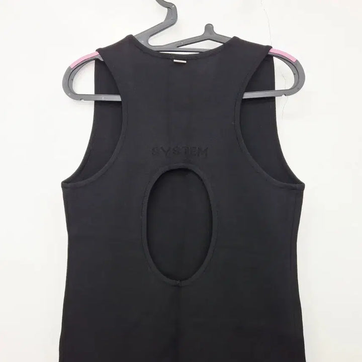 [BUNJANG] System 22 Open Back Sleeveless Knit Dress Black M / 시스템 22 오픈백 블랙 드레스 민소매 니트 원피스 38 M