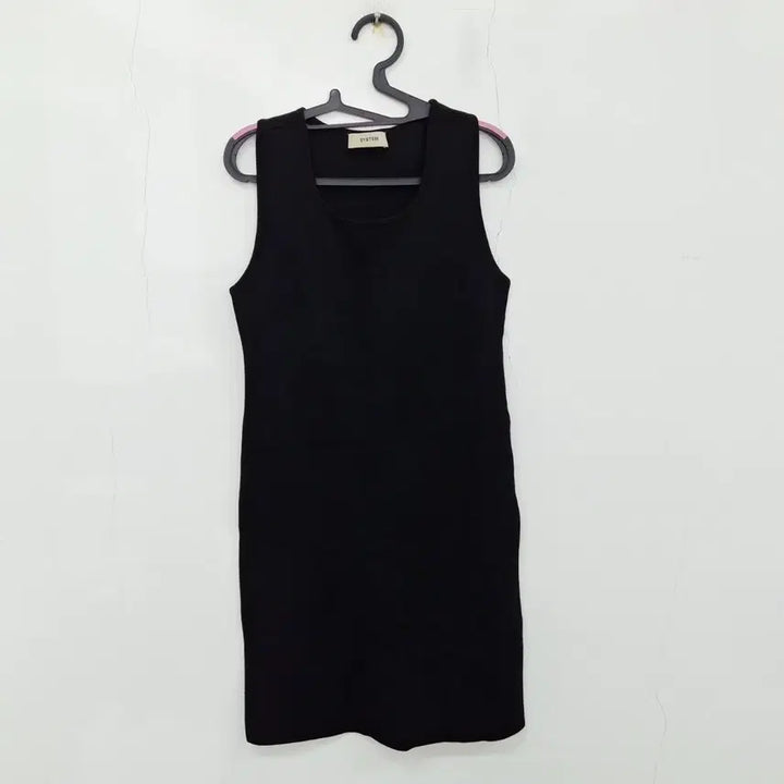 [BUNJANG] System 22 Open Back Sleeveless Knit Dress Black M / 시스템 22 오픈백 블랙 드레스 민소매 니트 원피스 38 M