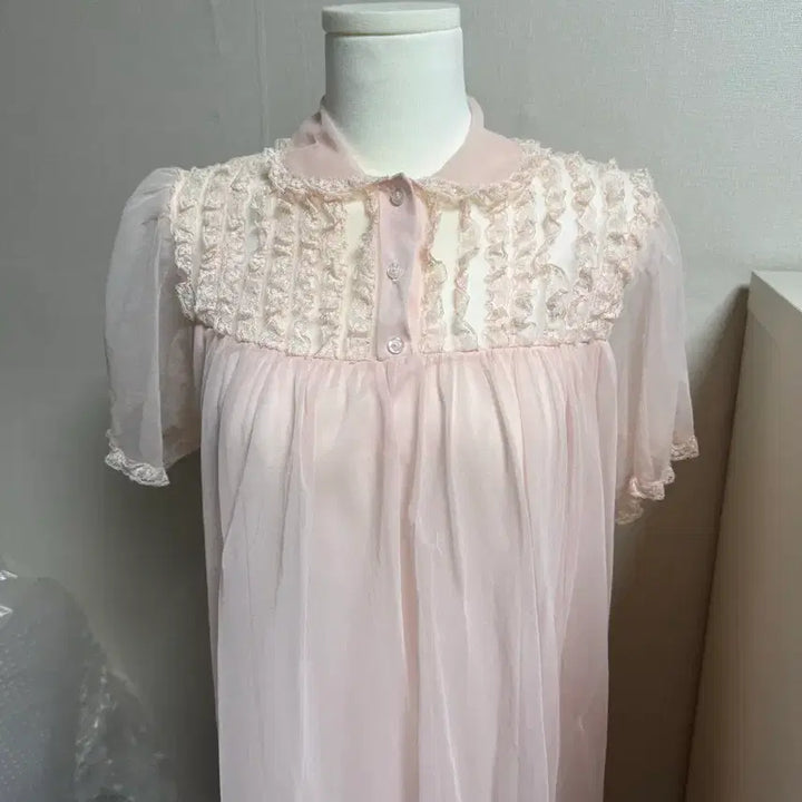 [SOLD OUT] 엔느빈티지 몬니 레이스 핑크 원피스 파자마 홈웨어