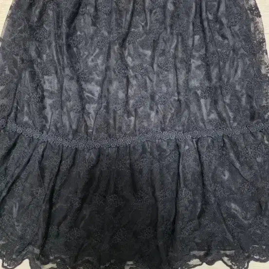 [BUNJANG] Black Lace Frill Mini Skirt / 블랙 레이스 프릴 치마
