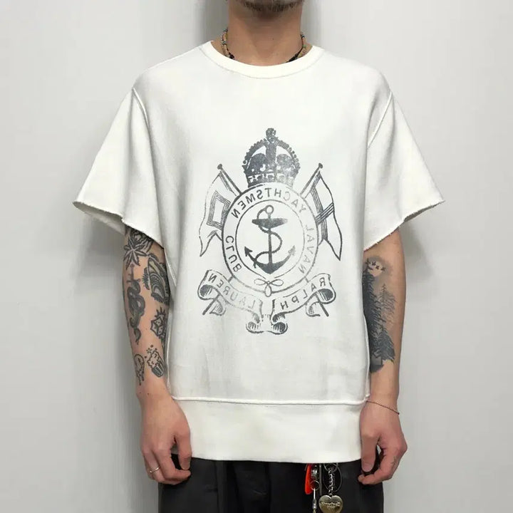 [BUNJANG] Polo Ralph Lauren Half-Sleeve Sweatshirt / 90s 폴로 랄프로렌 하프스웻 반팔티셔츠