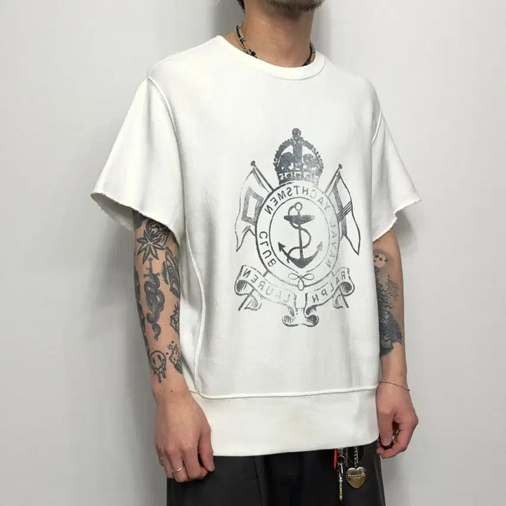 [BUNJANG] Polo Ralph Lauren Half-Sleeve Sweatshirt / 90s 폴로 랄프로렌 하프스웻 반팔티셔츠