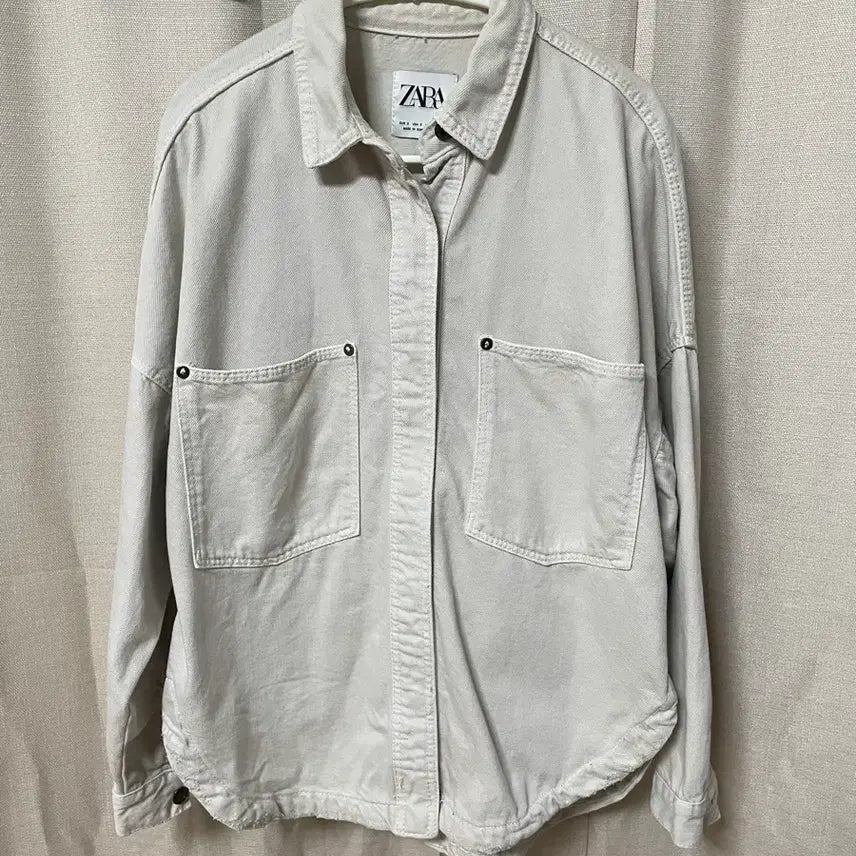 [BUNJANG] Zara Ivory Pocket Shirt / 자라 포켓 셔츠 아이보리