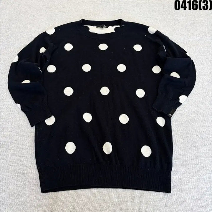 [BUNJANG] FH&amp;T Dot Pattern Knit Top / F H&amp;T 블랙 흰색 도트 무늬 니트 0416(3)