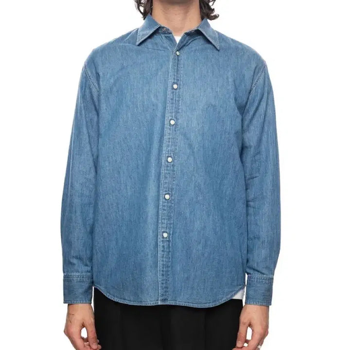 [BUNJANG] Orrery Selvage Super Light Denim Shirt Washed Indigo Size 5 / 오라리 셀비지 슈퍼 라이트 데님 셔츠 와시드 인디고 5사이즈