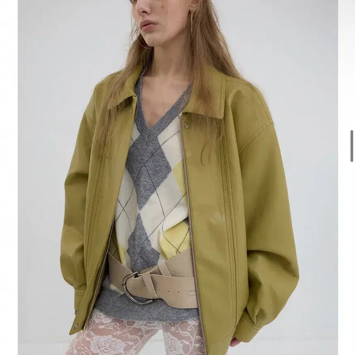 [BUNJANG] Overdue Flare Argyle V-neck Knit Top / 오버듀플레어 아가일 브이넥 니트 봄니트 여름블라우스 여름니트