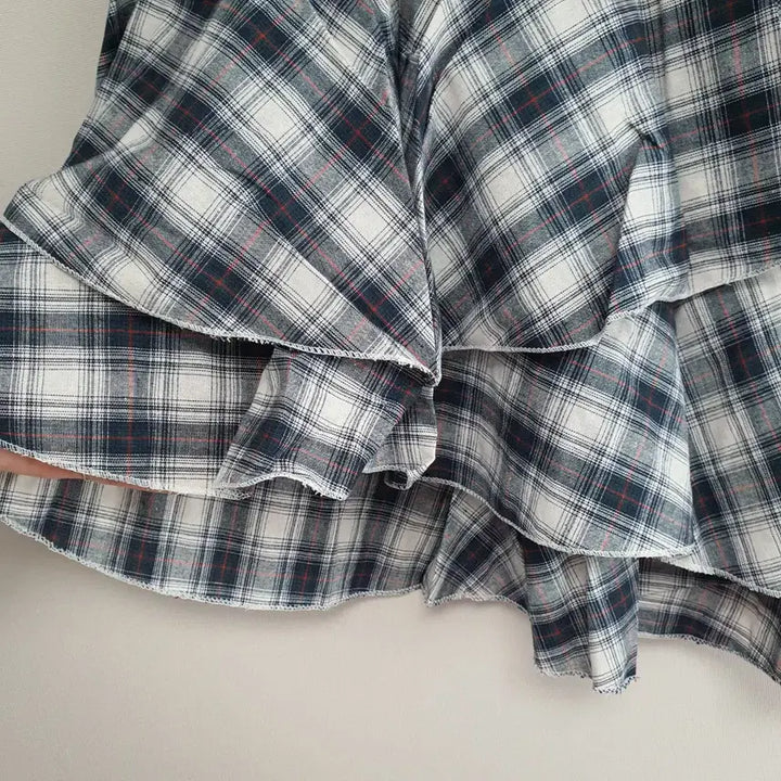 [BUNJANG] Checkered Frill Long Skirt / 새상품) 체크 프릴 롱 스커트