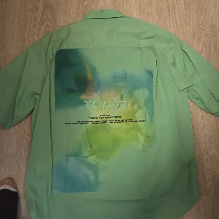 [BUNJANG] System Homme Oversized Green Short Sleeve Shirt / 시스템옴므 정품 오버핏 그린 반팔 셔츠 100사이즈