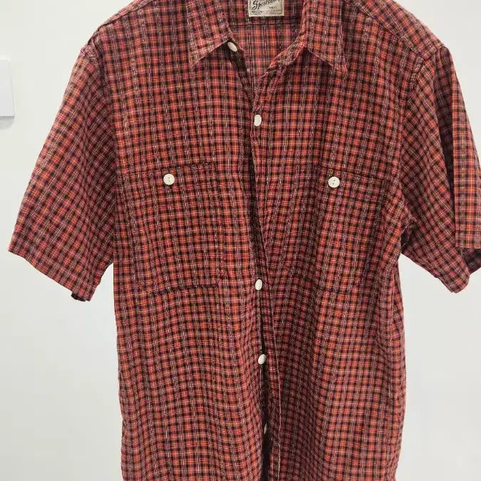 [BUNJANG] Real McCoy Red Check Seersucker Short Sleeve Shirt / 리얼맥코이 반팔셔츠 상태최상