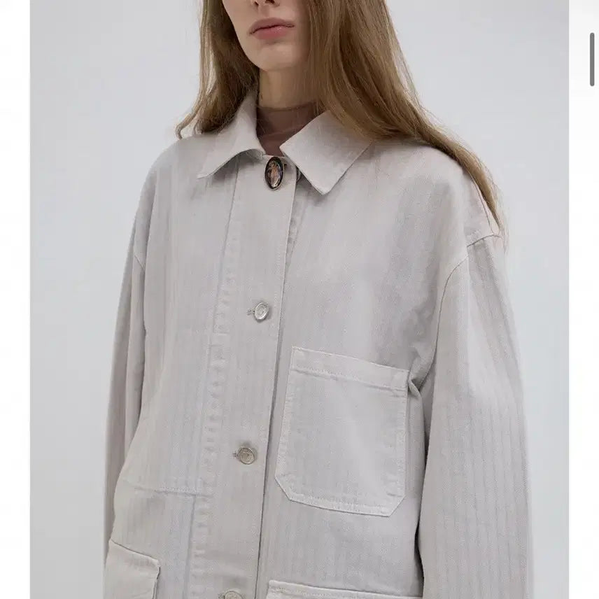 [BUNJANG] Overdue Flare Linen Work Jacket / 오버듀플레어 택달린 새상품 신상 여성워크자켓 여성봄자켓 여성린넨자켓