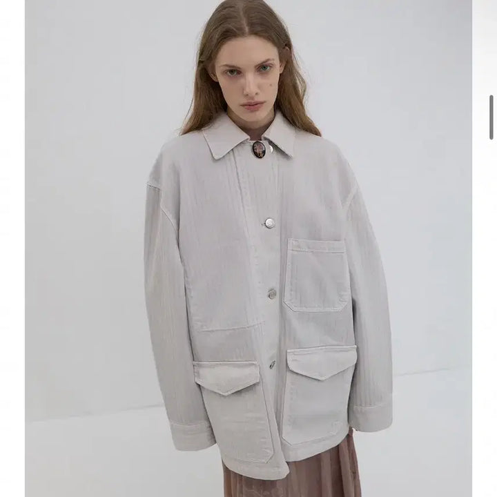 [BUNJANG] Overdue Flare Linen Work Jacket / 오버듀플레어 택달린 새상품 신상 여성워크자켓 여성봄자켓 여성린넨자켓