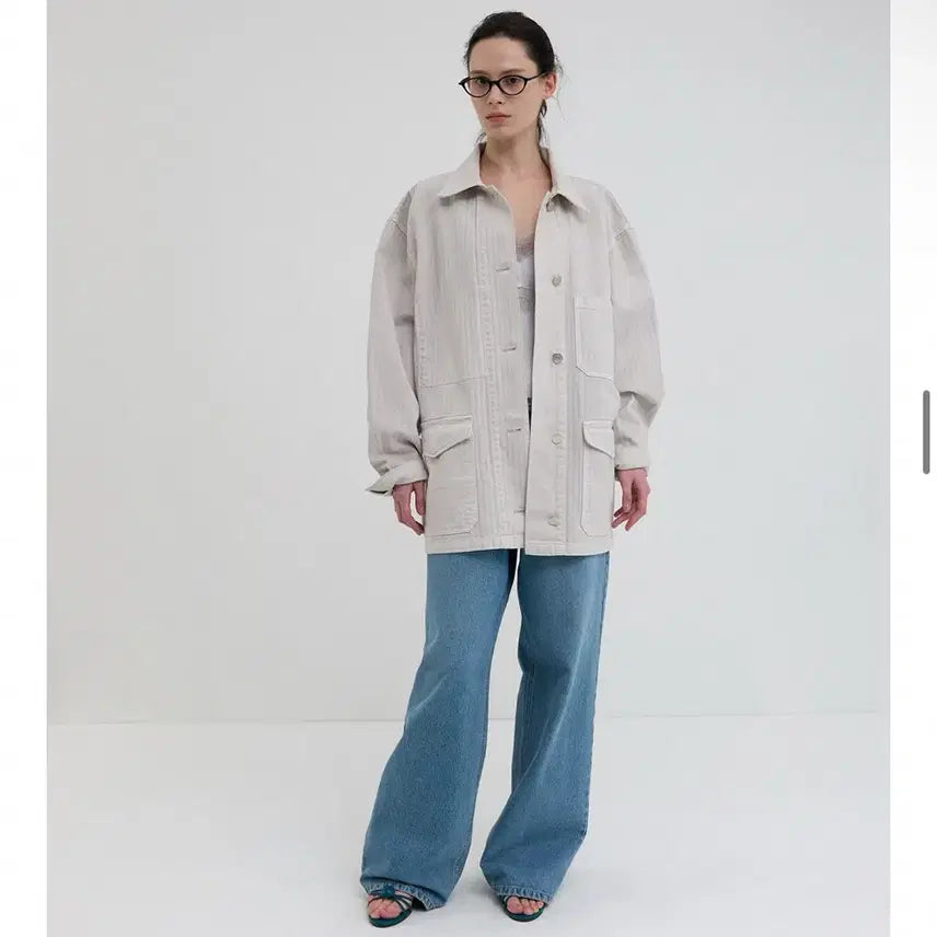 [BUNJANG] Overdue Flare Linen Work Jacket / 오버듀플레어 택달린 새상품 신상 여성워크자켓 여성봄자켓 여성린넨자켓