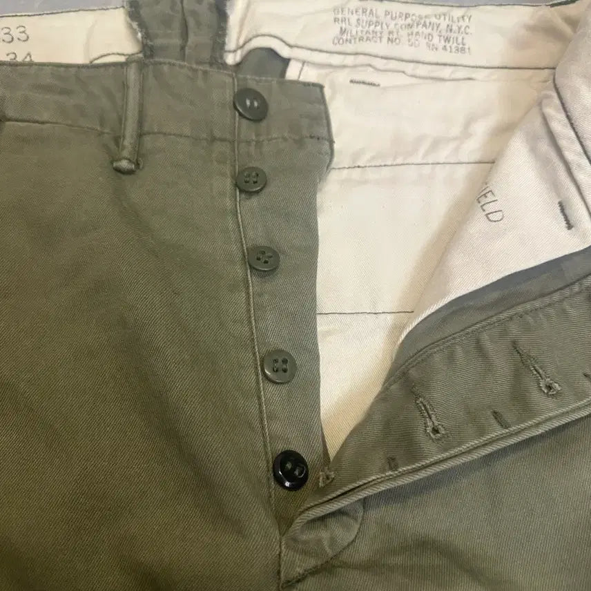 [SOLD OUT] Rrl 더블알엘 카키 팬츠 33