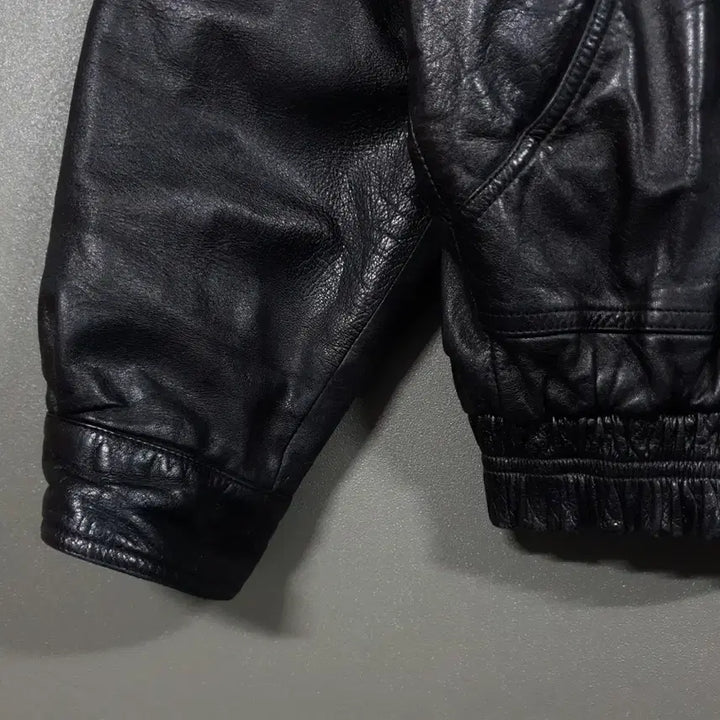 [BUNJANG] VTG 90s 100% Lambskin Leather Bomber Jacket - Black / 실측 L) VTG 90s 빈티지 램스킨 양가죽 100% 봄버 자켓 블랙