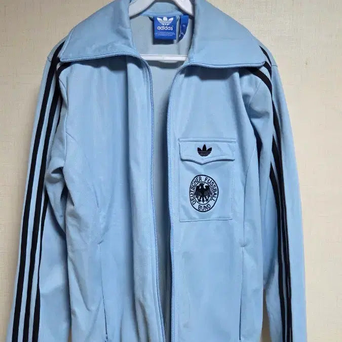 [BUNJANG] Adidas Germany Sky Blue Jersey Track Top / 아디다스 독일 스카이블루 져지 트랙탑