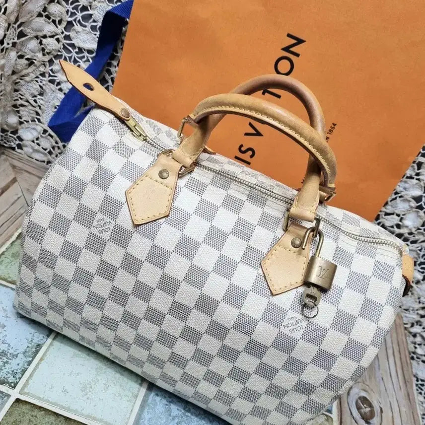 [BUNJANG] Louis Vuitton Damier Azur Speedy 30 Handbag / .루이비통  아주르다미에 스피디30