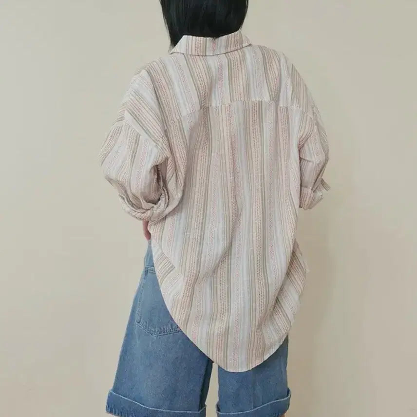 [SOLD OUT] 플리즈프로젝트 린넨 스트라이프 셔츠 핑크 LINEN SHIRT