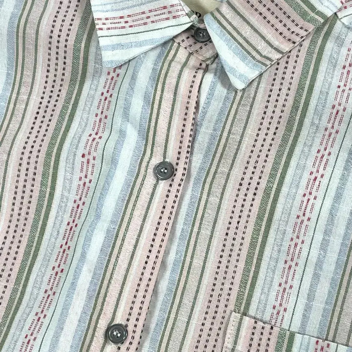 [SOLD OUT] 플리즈프로젝트 린넨 스트라이프 셔츠 핑크 LINEN SHIRT