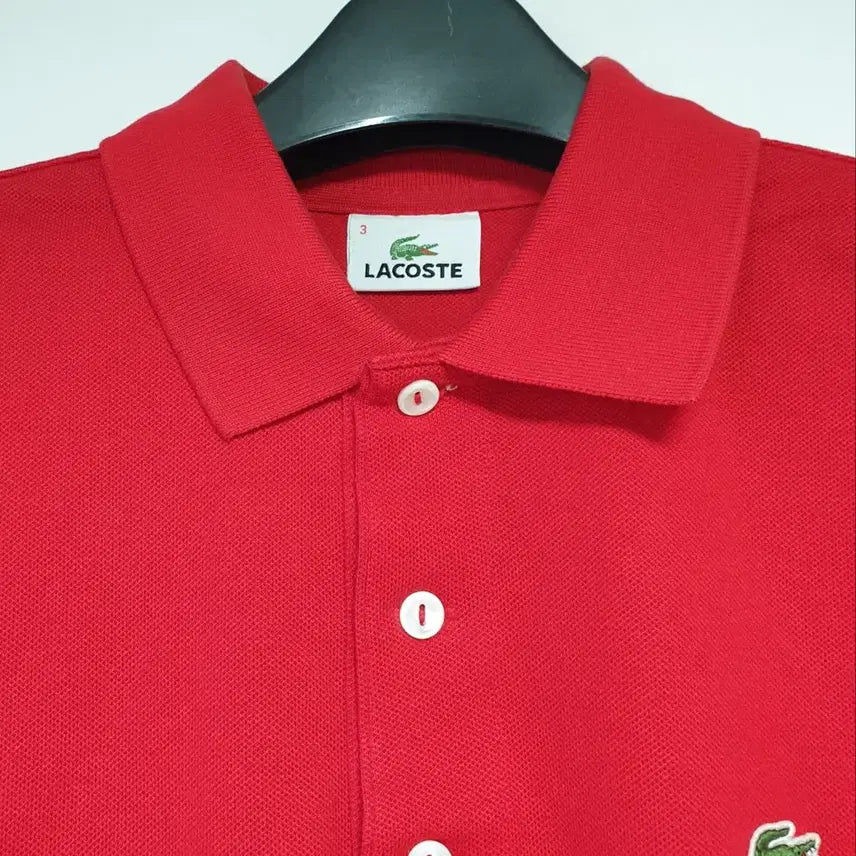 [BUNJANG] Lacoste Red Short Sleeve Polo Shirt / 라코스테 레드 반팔 폴로티