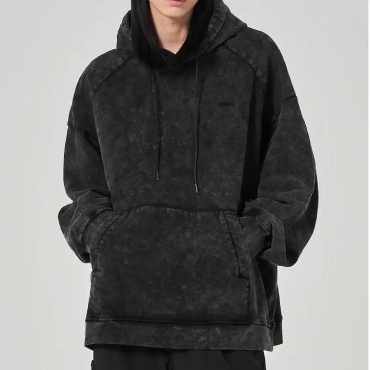 [BUNJANG] Juun.J Loose Fit Washed Hoodie Black (Size M) / 준지 / 루즈핏 워싱 후드 블랙 / M
