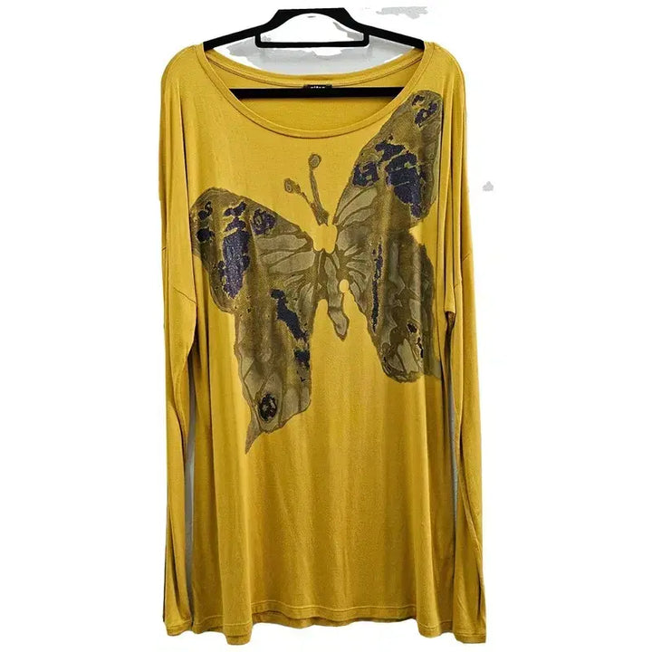 [BUNJANG] OLTRE Long Sleeve T-Shirt - Yellow / OLTRE 긴팔 티 여 J5172