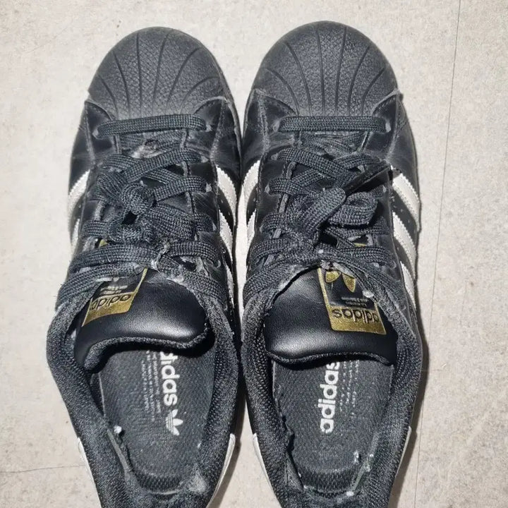 [BUNJANG] Adidas Superstar Black Sneakers / 아디다스 슈퍼스타 블랙 운동화