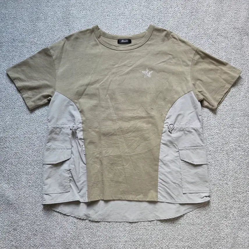 [BUNJANG] Remite Cargo Short Sleeve T-Shirt Khaki / Remite Japan 카고 반팔 티셔츠 L(100)