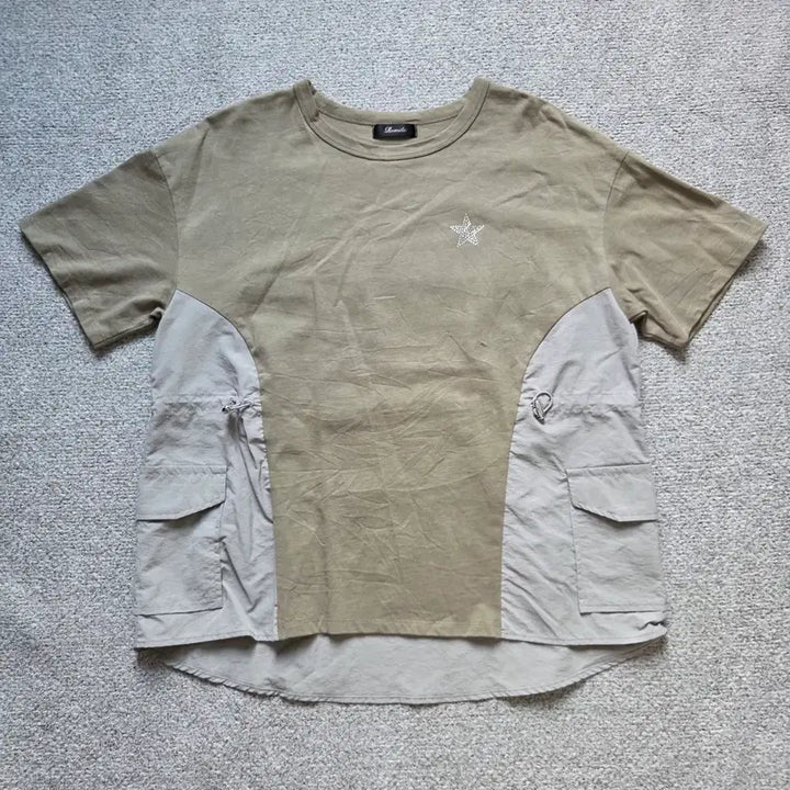[BUNJANG] Remite Cargo Short Sleeve T-Shirt Khaki / Remite Japan 카고 반팔 티셔츠 L(100)