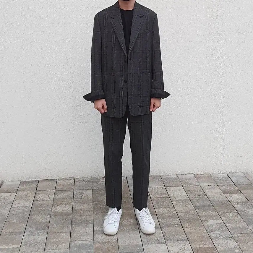 [SOLD OUT] 솔리드옴므 체크 울 슬랙스 46
