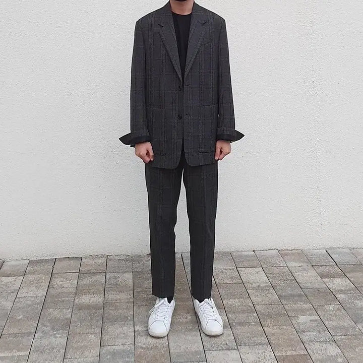 [SOLD OUT] 솔리드옴므 체크 울 슬랙스 46