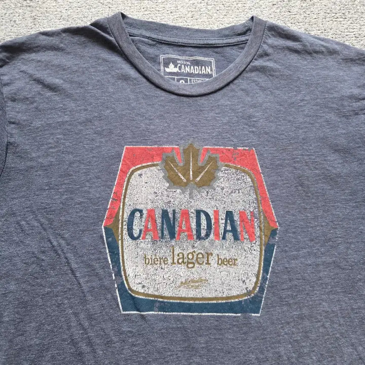 [BUNJANG] Molson Beer T-Shirt Grey L / 캐나다 Molson Beer 반팔 티셔츠 L(100)
