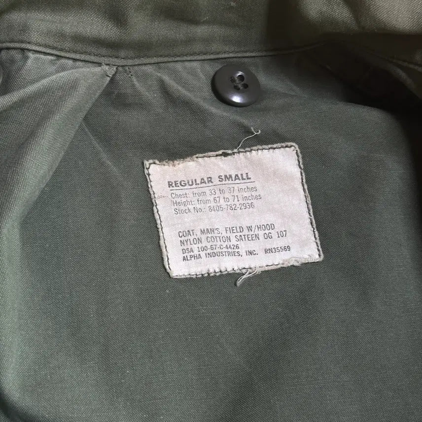 [BUNJANG] Alpha Industries 2nd Gen Field Jacket / 67s 알파인더스트리사  군납 오리지날 2세대 콘마지퍼 필드자켓 R-S