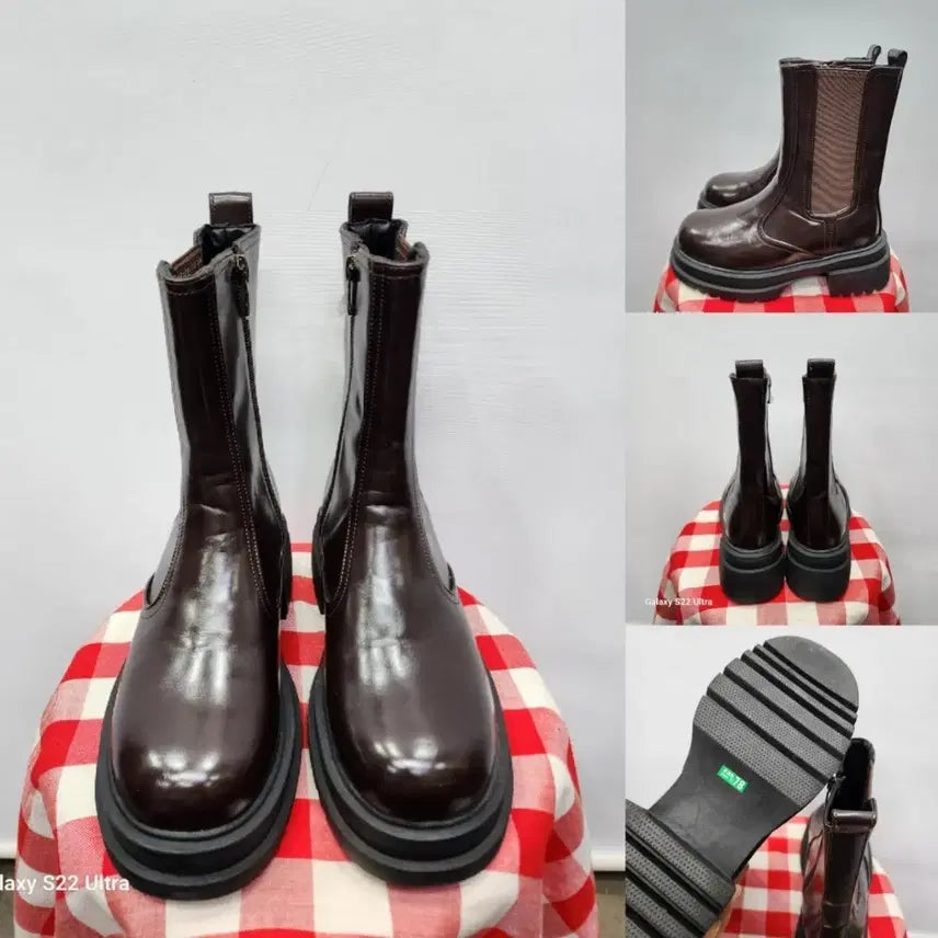 [BUNJANG] Brown Leather Chelsea Boots / 브라운 레더 첼시 부츠235