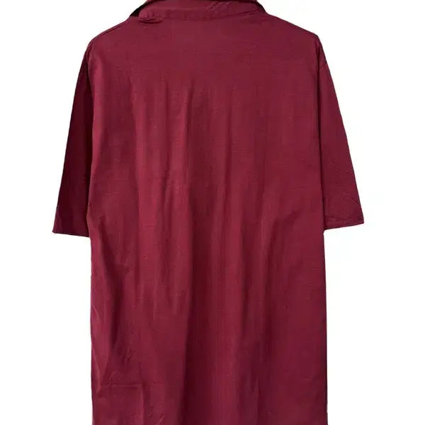 [BUNJANG] Unbranded Big Collar Half-Zip Short Sleeve Polo Shirt / [L] JPN 빅카라 반집업단추 반팔카라티