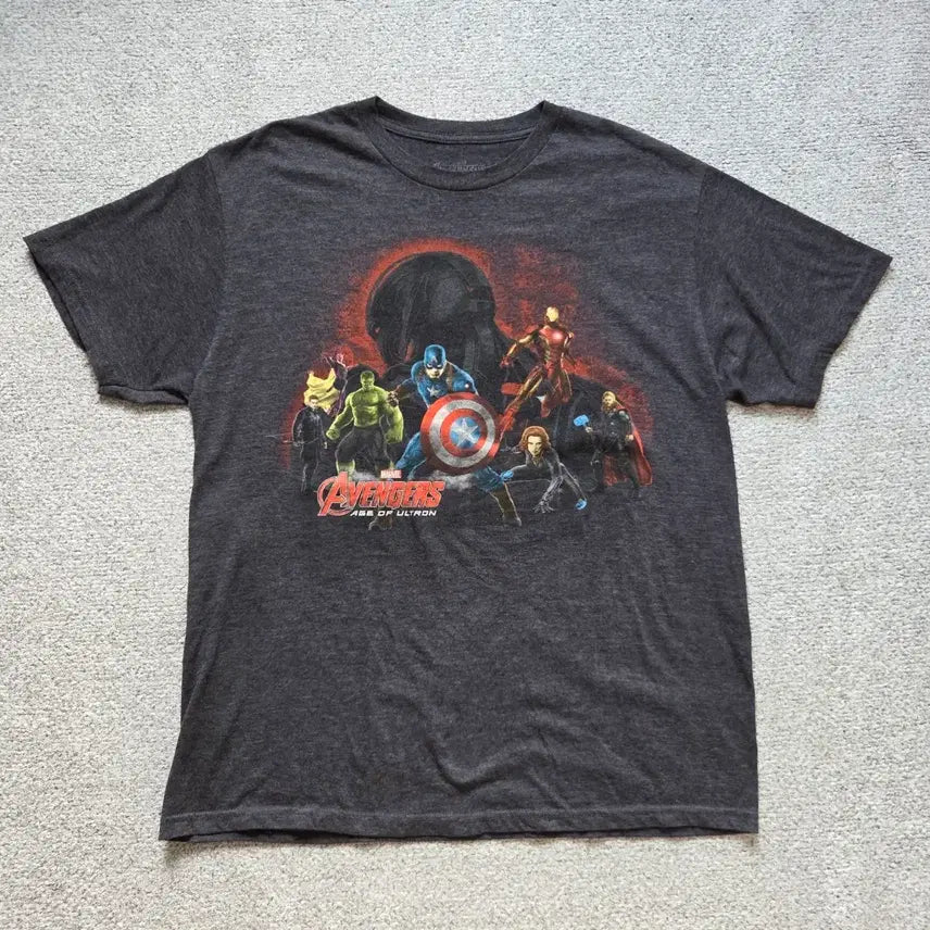 [BUNJANG] Marvel Avengers Vintage T-Shirt Grey L / Marvel Avengers 빈티지 반팔 티셔츠 L(100)