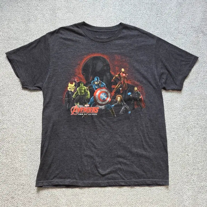 [BUNJANG] Marvel Avengers Vintage T-Shirt Grey L / Marvel Avengers 빈티지 반팔 티셔츠 L(100)