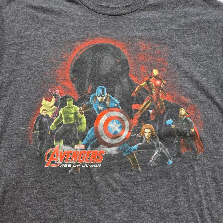 [BUNJANG] Marvel Avengers Vintage T-Shirt Grey L / Marvel Avengers 빈티지 반팔 티셔츠 L(100)