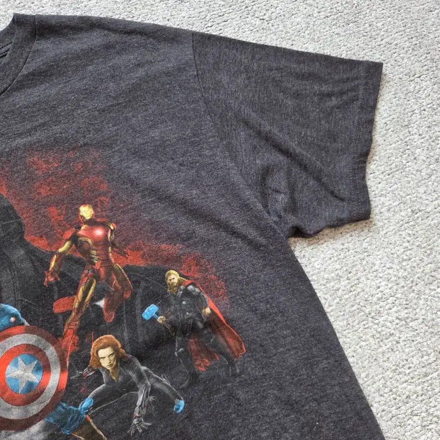 [BUNJANG] Marvel Avengers Vintage T-Shirt Grey L / Marvel Avengers 빈티지 반팔 티셔츠 L(100)
