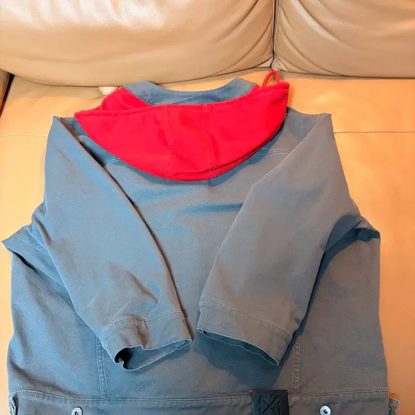 [BUNJANG] Off-White 24FW Script Canvas Hooded Oversized Jacket / [정품/24FW] 오프화이트 스크립트 캔버스 후드 오버 자켓 S