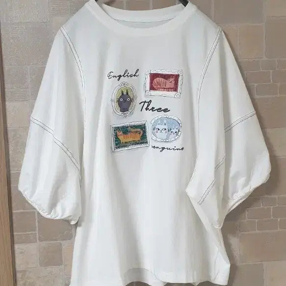 [BUNJANG] White Cute Short Sleeve Top / 여성 흰색귀여운반팔(새옷)