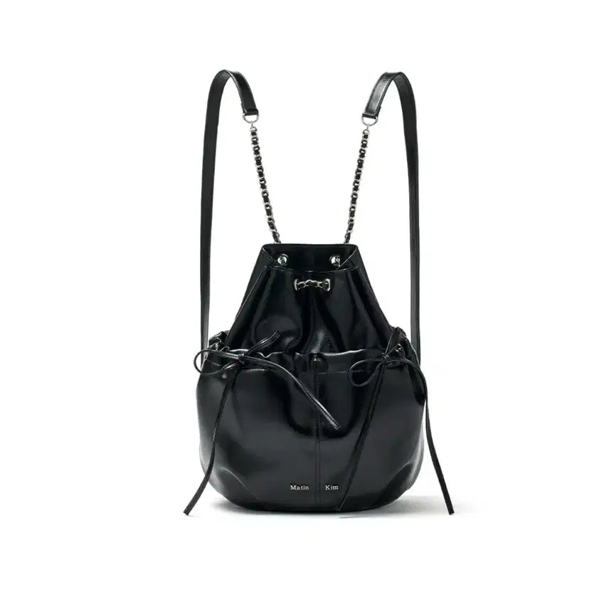 [BUNJANG] Matinkim Drawstring Ribbon Backpack / 마뗑킴_리본 백팩 DRAW STRING RIBBON BACK PACK